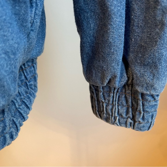 Vintage 90s Teddi Denim Jean Jacket w Embroidered Birds Elastic Size Large - Picture 8 of 10